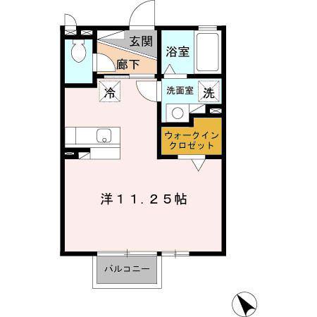 エスパシオ(ワンルーム/2階)の間取り写真