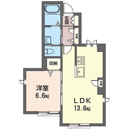アミコート湘南(1LDK/1階)の間取り写真