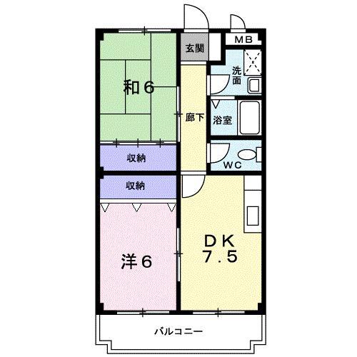 プラテアM(2DK/3階)の間取り写真
