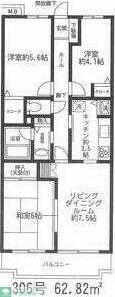 ネオアーバン鶴瀬(3LDK/3階)の間取り写真