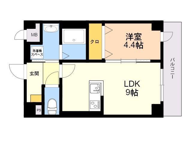 ホルツ博多駅前(1LDK/5階)の間取り写真