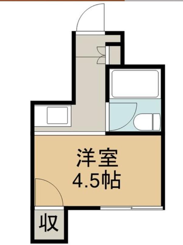 クレール小林(1K/4階)の間取り写真