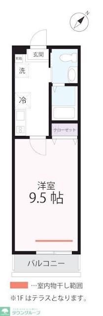 QUIET CRAB HOUSE 鶴見寺谷(1K/2階)の間取り写真