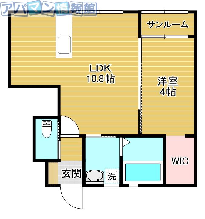 PRE楚川(1LDK/1階)の間取り写真