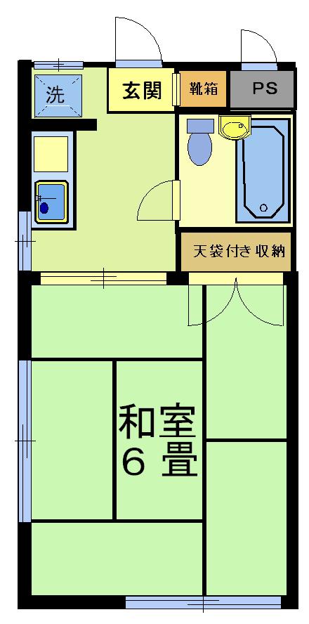 コーポ玉藤(1K/2階)の間取り写真