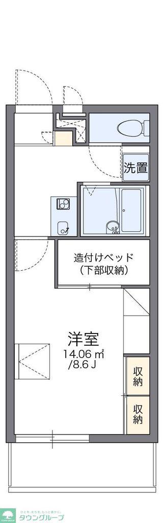 レオパレス湘南II(1K/1階)の間取り写真