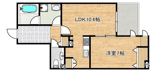 有栖川HEIGHTSアリスガワハイツ(1LDK/3階)の間取り写真