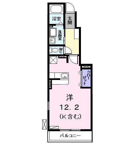 ファミーユメゾン(ワンルーム/1階)の間取り写真