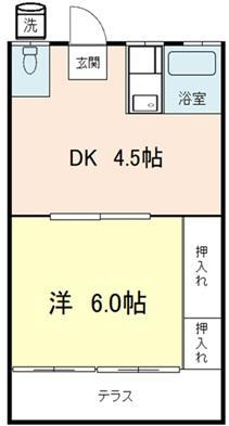 恵美荘(1DK/1階)の間取り写真