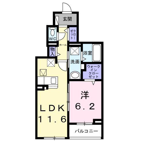 シンフォニー(1LDK/1階)の間取り写真