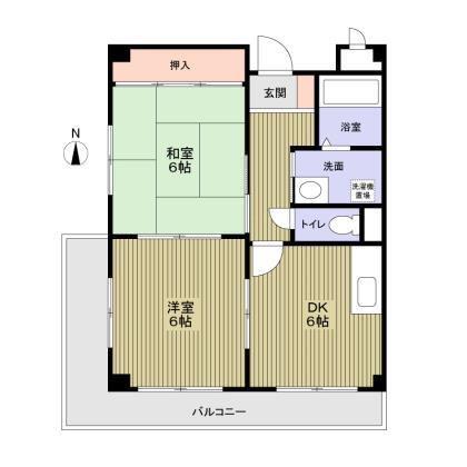 ジュネス中島(2DK/3階)の間取り写真