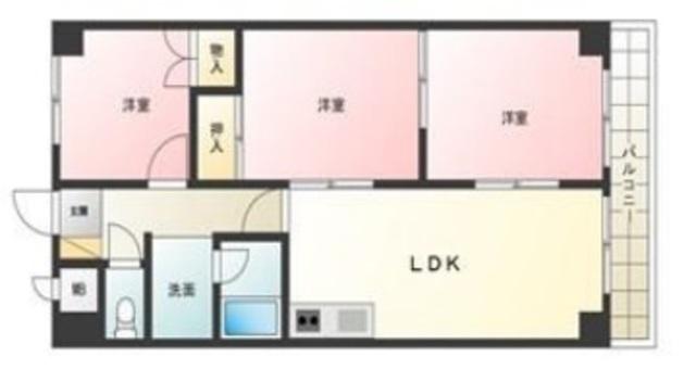 朝日プラザ亀戸(3LDK/3階)の間取り写真