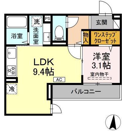 REGINA武蔵小杉レジーナムサシコスギ(1LDK/2階)の間取り写真