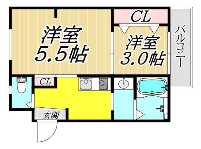 エヌエムサンカンテ(2K/3階)の間取り写真
