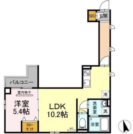 アンジュール高島平I(1LDK/2階)の間取り写真