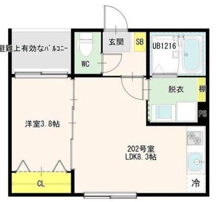 杜ノ川テラス(1LDK/2階)の間取り写真