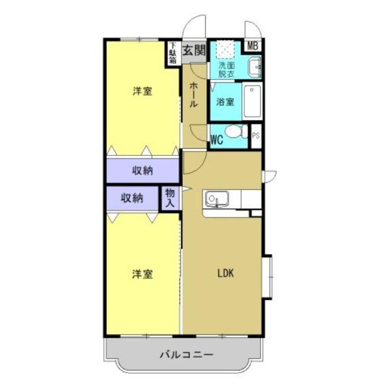 ファミーユSWII(2LDK/3階)の間取り写真