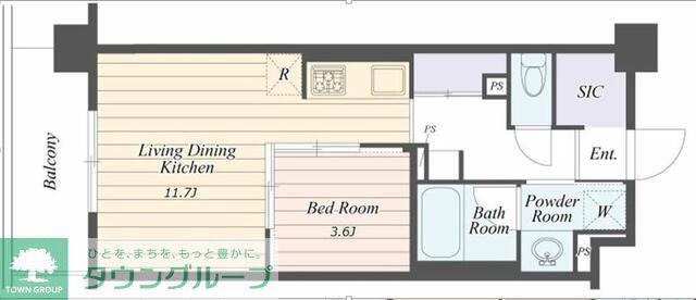ART RESIDENCE IN OOTAKA-NO-MORI(1LDK/2階)の間取り写真