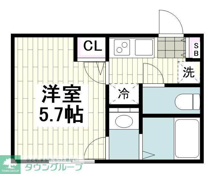 ヒルズ追浜(1K/1階)の間取り写真