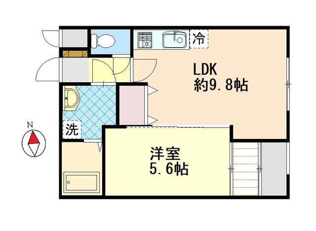 ニアステーション信濃町(1LDK/1階)の間取り写真