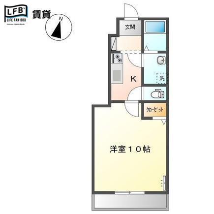 エスパース周南(1K/1階)の間取り写真