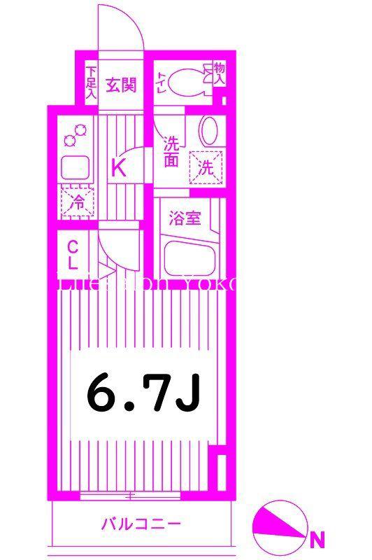 HF関内レジデンス(1K/5階)の間取り写真