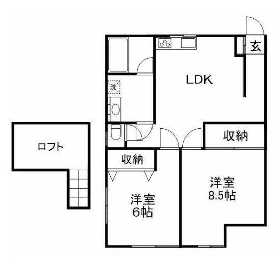 クリスタルヴィレッジV14(2LDK/2階)の間取り写真