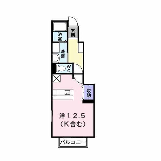 ブリアンS・I(ワンルーム/1階)の間取り写真