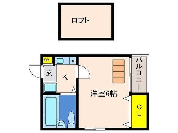 THREE FIELD和田岬(1K/5階)の間取り写真