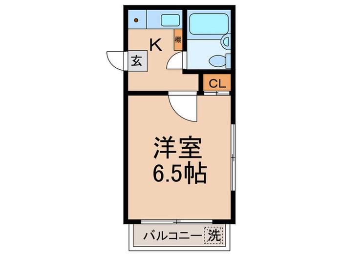鈴木ハイム(1K/2階)の間取り写真