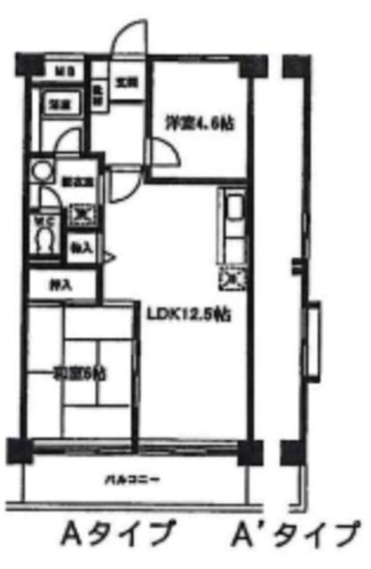 森田マンション 1号棟(2LDK/3階)の間取り写真