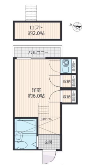 ペアパレス志木B(ワンルーム/2階)の間取り写真