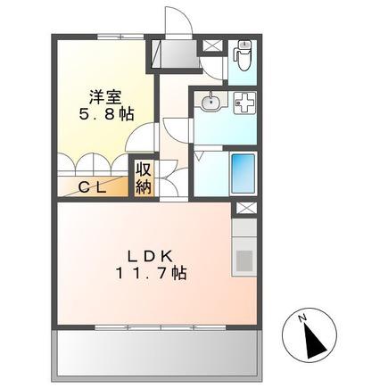 グロリオーサ(1LDK/2階)の間取り写真