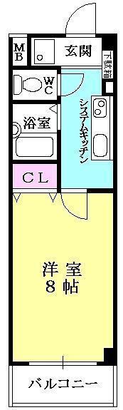 ロイヤル西宮(1K/6階)の間取り写真