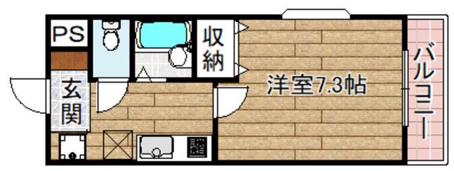 ノールジャルダン(1K/2階)の間取り写真