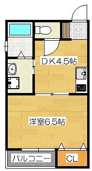 PRUCIA都府楼駅前(1DK/1階)の間取り写真