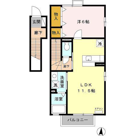 ピア アベニューIII(1LDK/2階)の間取り写真