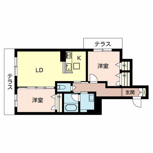 SHAMAISON LEA LEA LUANA(2LDK/1階)の間取り写真