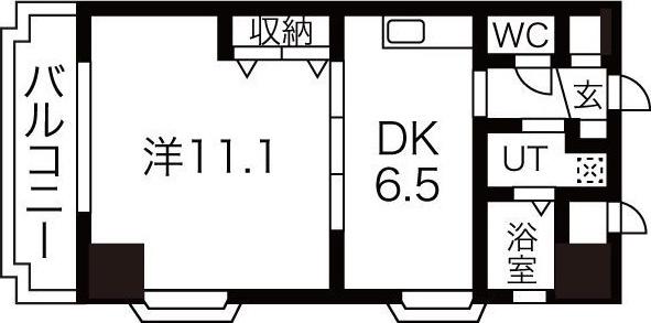 フローラル泉(1DK/7階)の間取り写真