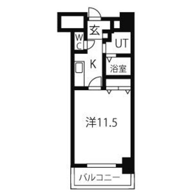 TQレジデンス名古屋錦(1K/13階)の間取り写真