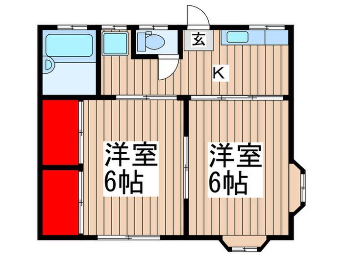 ファルコンパレス(2K/2階)の間取り写真