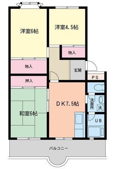 第三メゾン相葉コーポ(3DK/3階)の間取り写真
