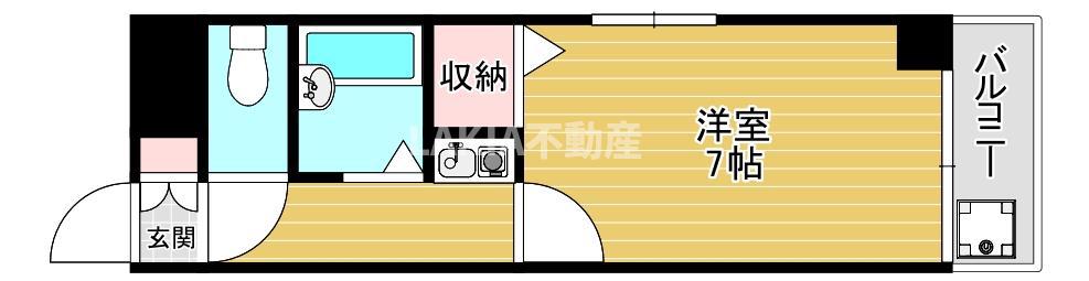 味原青山ビル(1K/3階)の間取り写真