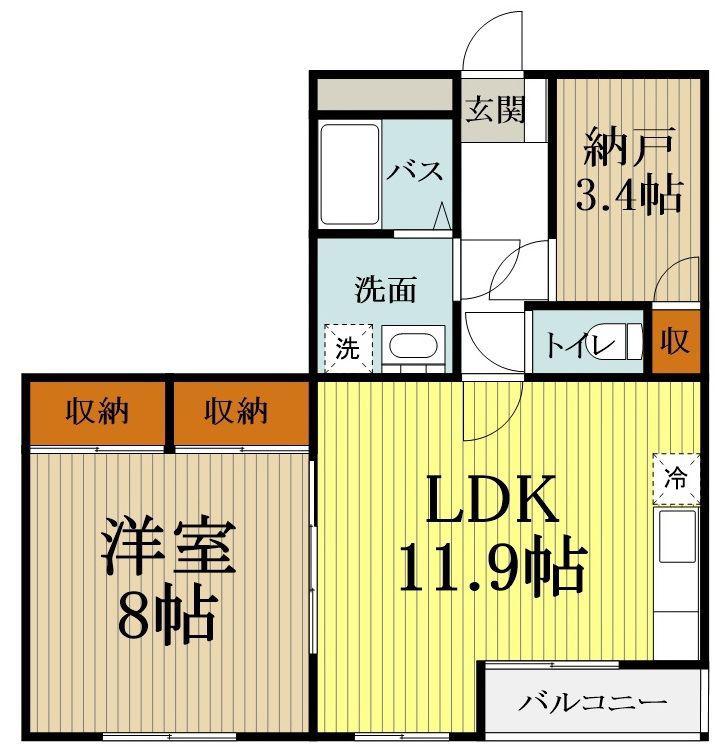 レジデンス高尾(1SLDK/2階)の間取り写真