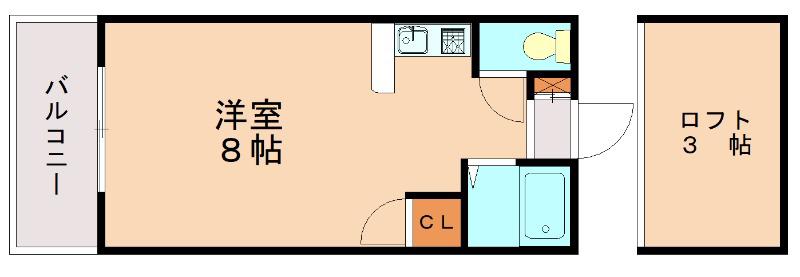 山愛3番館(ワンルーム/2階)の間取り写真
