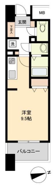 パークフラッツ五橋(ワンルーム/10階)の間取り写真