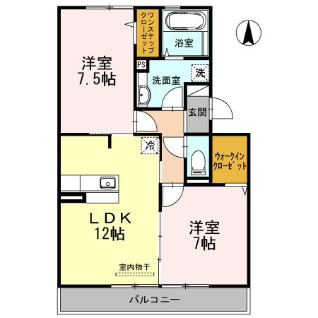 グレイスコスモス(2LDK/3階)の間取り写真