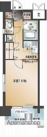 新品きマンション渡辺通4(1K/11階)の間取り写真