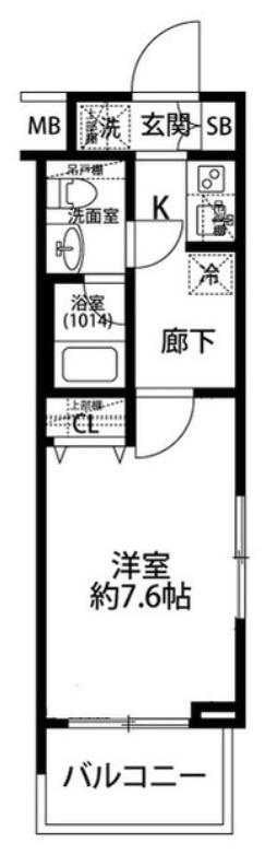 プレール・ドゥーク下北沢(1K/2階)の間取り写真