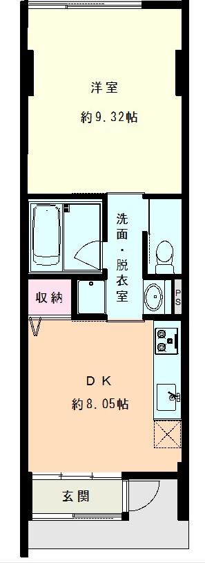 タプト上杉(1LDK/1階)の間取り写真